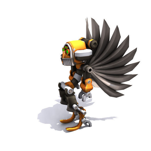 Future robot Low-poly 3D model_22