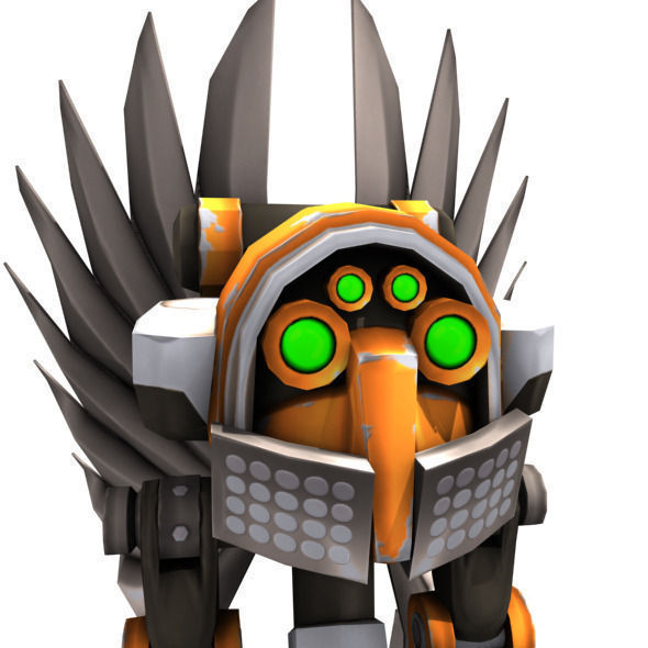 Future robot Low-poly 3D model_7