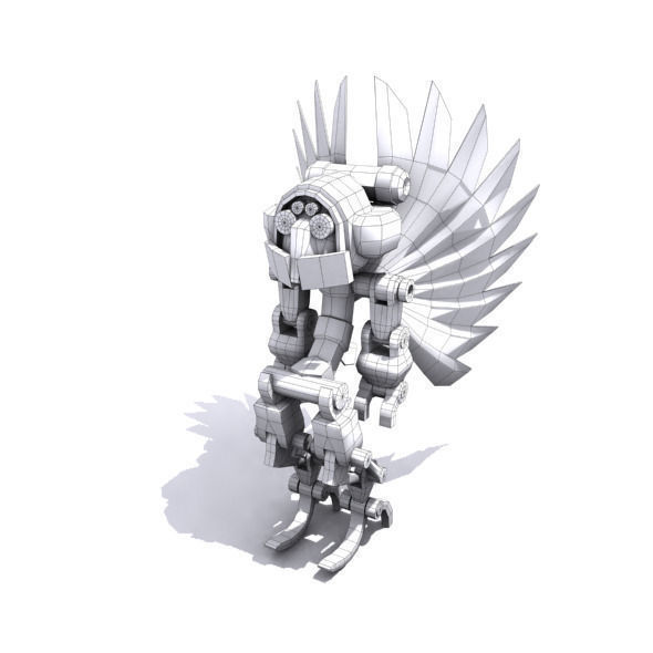 Future robot Low-poly 3D model_23