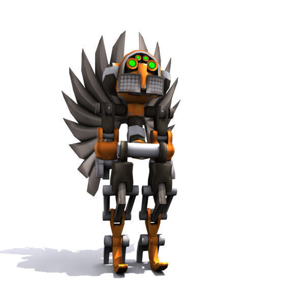 Future robot Low-poly 3D model_6