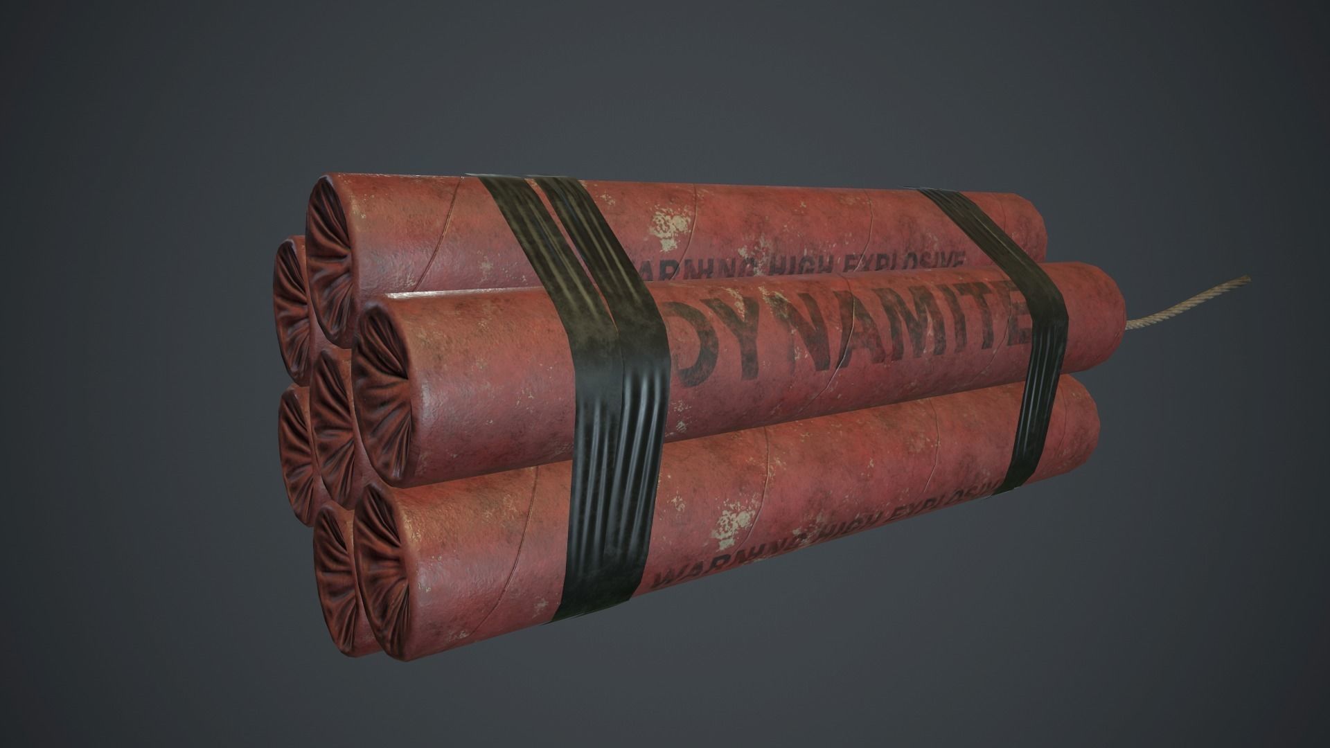 7 Dynamite Pack PBR Game Ready Low-poly 3D model_3