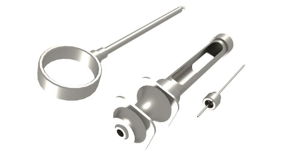 syringe metal Low-poly 3D model