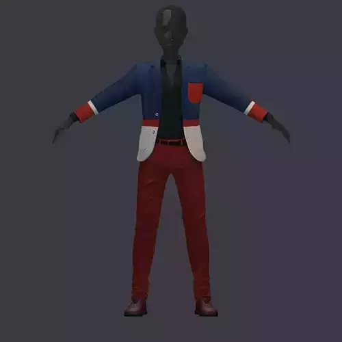 subdivision 3d model avatar coast shirt pants hipster 4 Low-poly 3D model