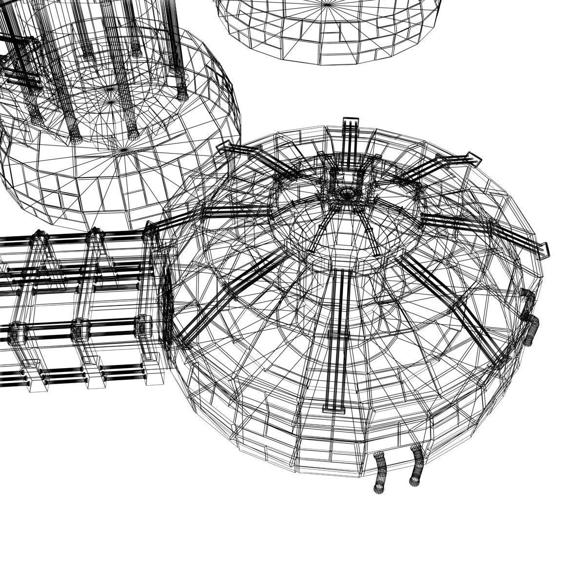 Modular Moon And Mars Base Low-poly 3D model_16