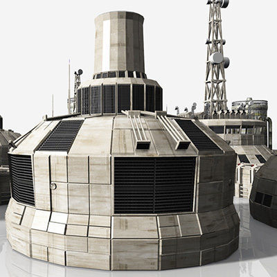 Modular Moon And Mars Base Low-poly 3D model_15
