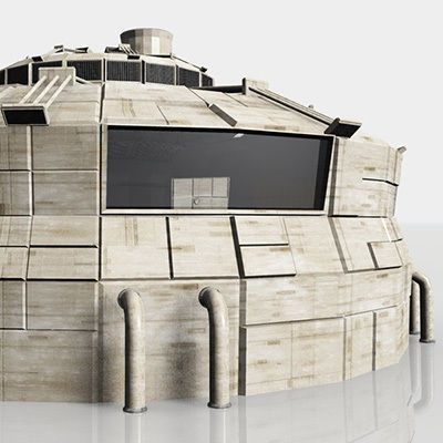 Modular Moon And Mars Base Low-poly 3D model_3