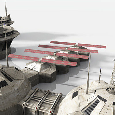 Modular Moon And Mars Base Low-poly 3D model_12