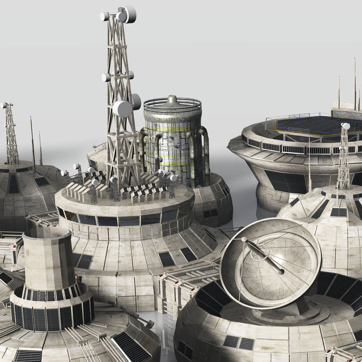 Modular Moon And Mars Base Low-poly 3D model_20