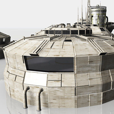 Modular Moon And Mars Base Low-poly 3D model_10