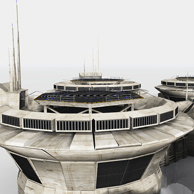 Modular Moon And Mars Base Low-poly 3D model_6
