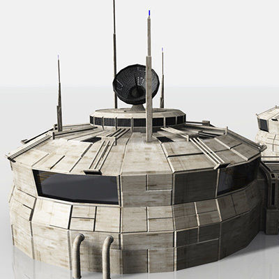 Modular Moon And Mars Base Low-poly 3D model_5