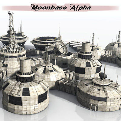 Modular Moon And Mars Base Low-poly 3D model_4