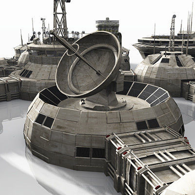 Modular Moon And Mars Base Low-poly 3D model_8
