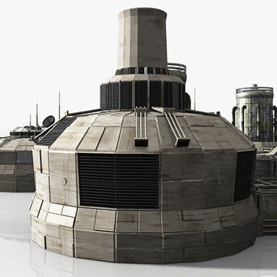 Modular Moon And Mars Base Low-poly 3D model_7