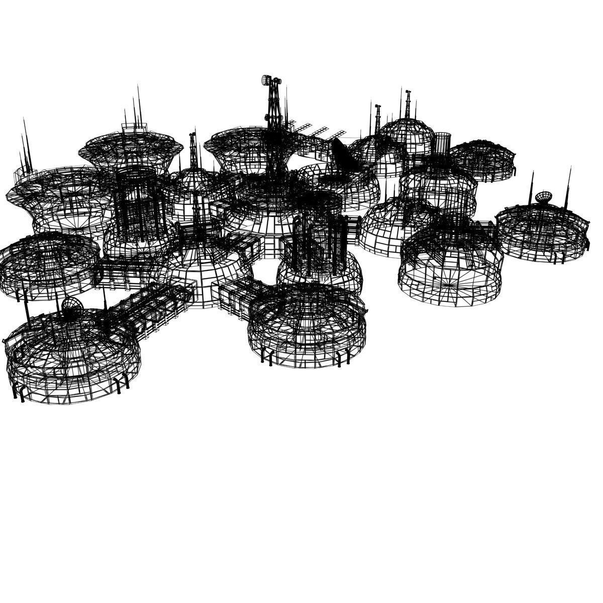 Modular Moon And Mars Base Low-poly 3D model_17