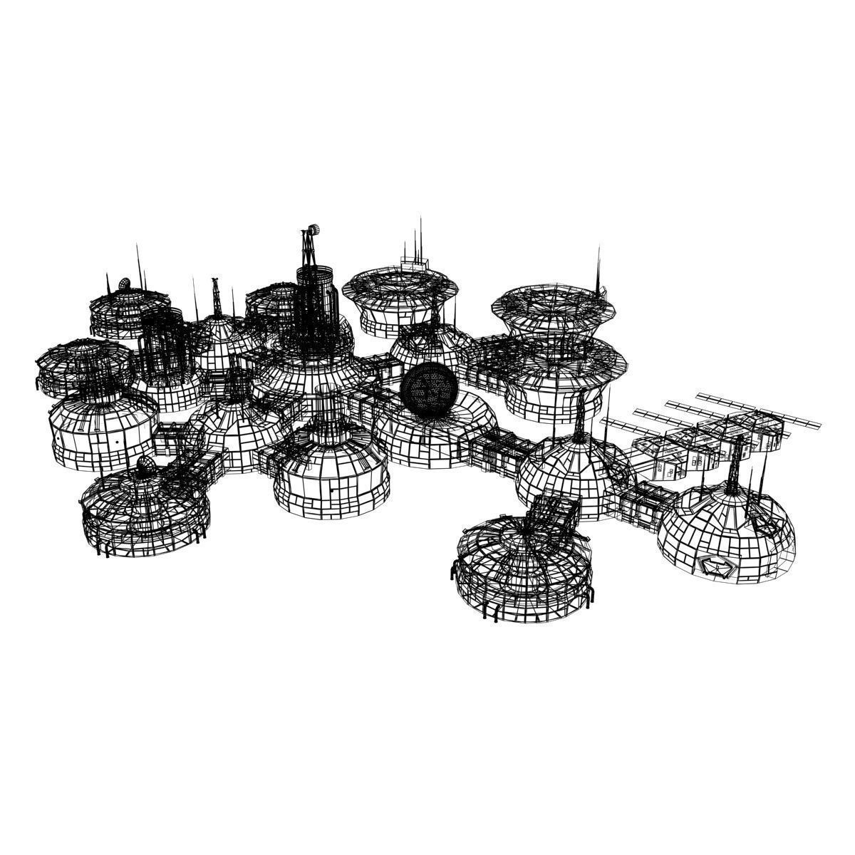 Modular Moon And Mars Base Low-poly 3D model_14