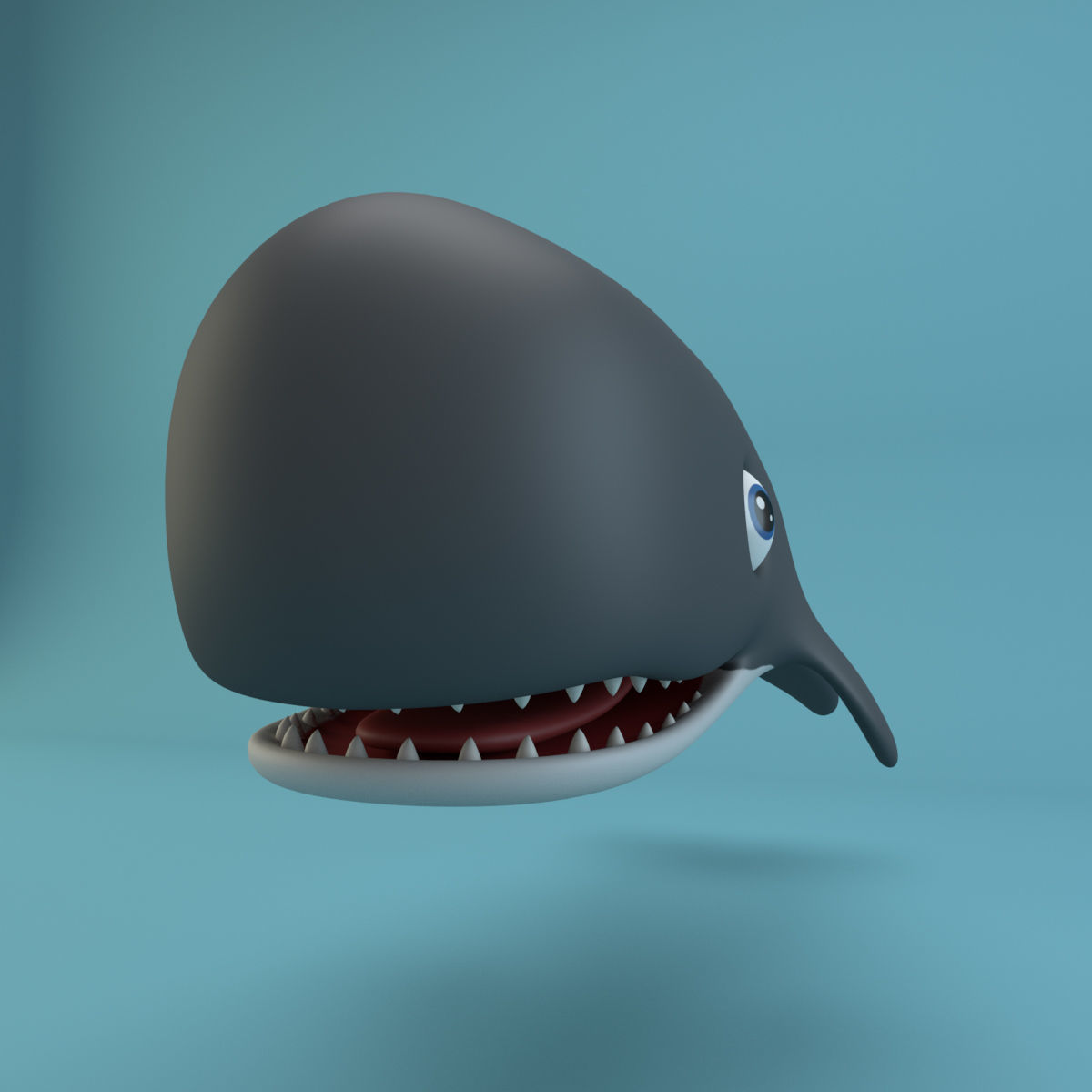 Cartoon Whale Low-poly 3D model_6