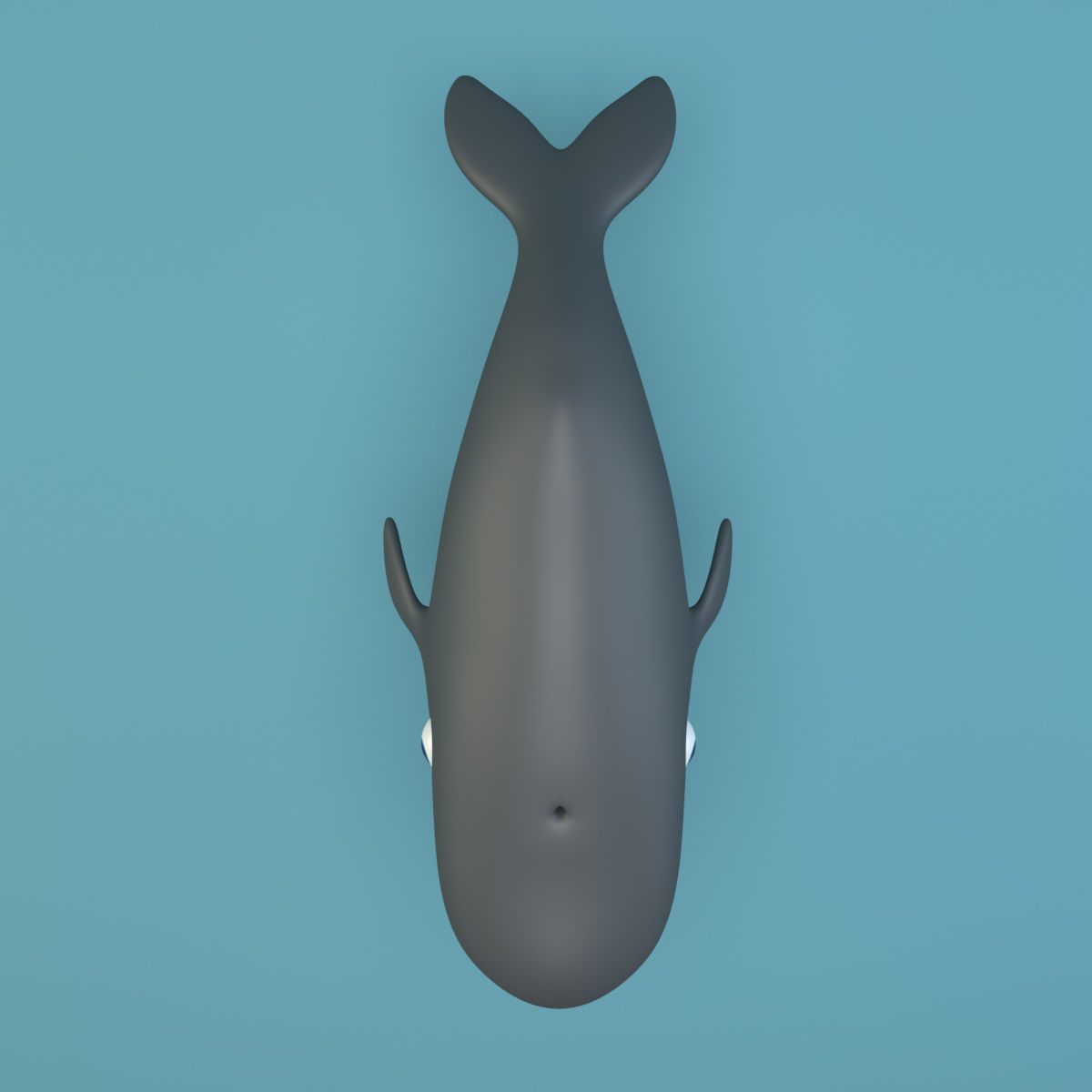 Cartoon Whale Low-poly 3D model_2