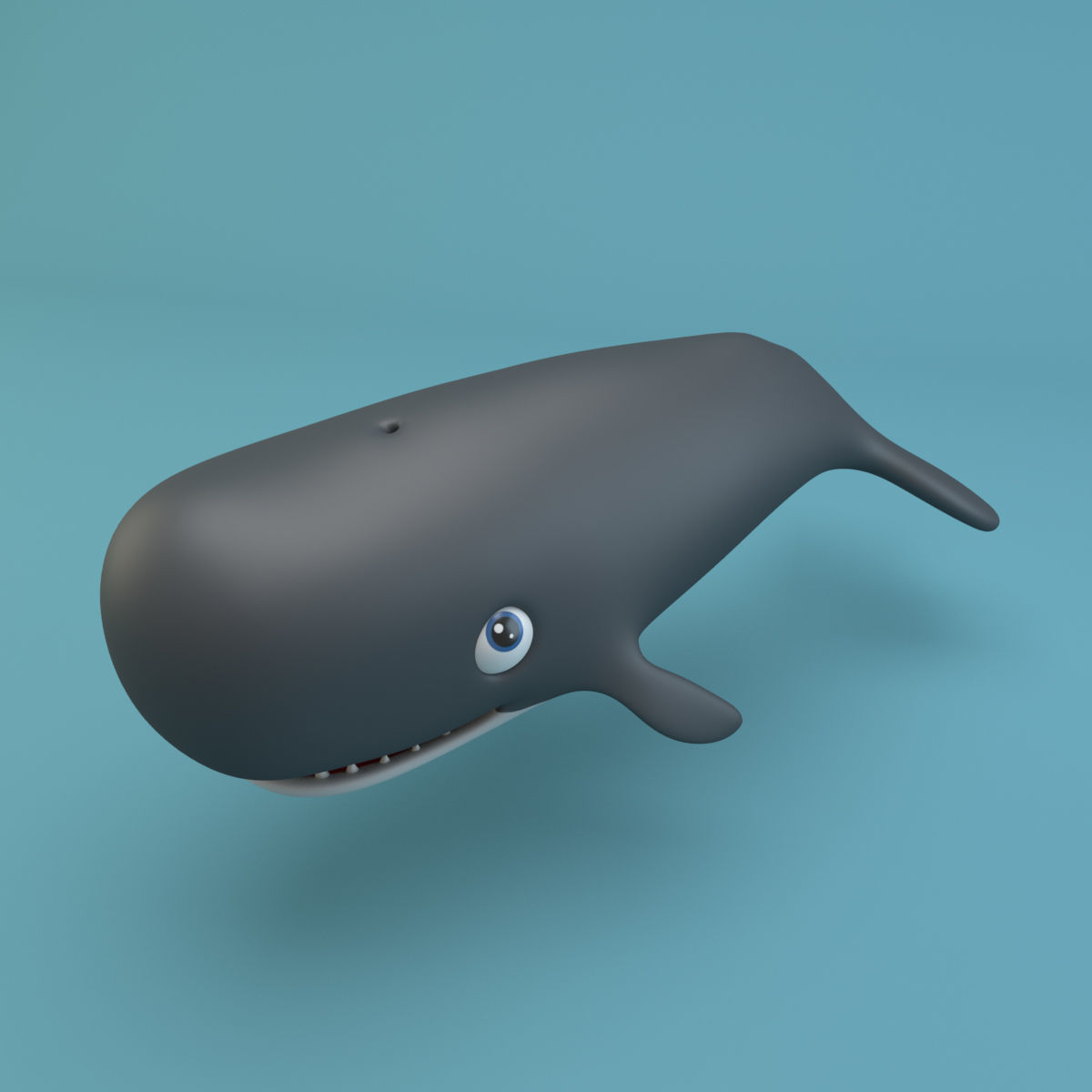 Cartoon Whale Low-poly 3D model_7