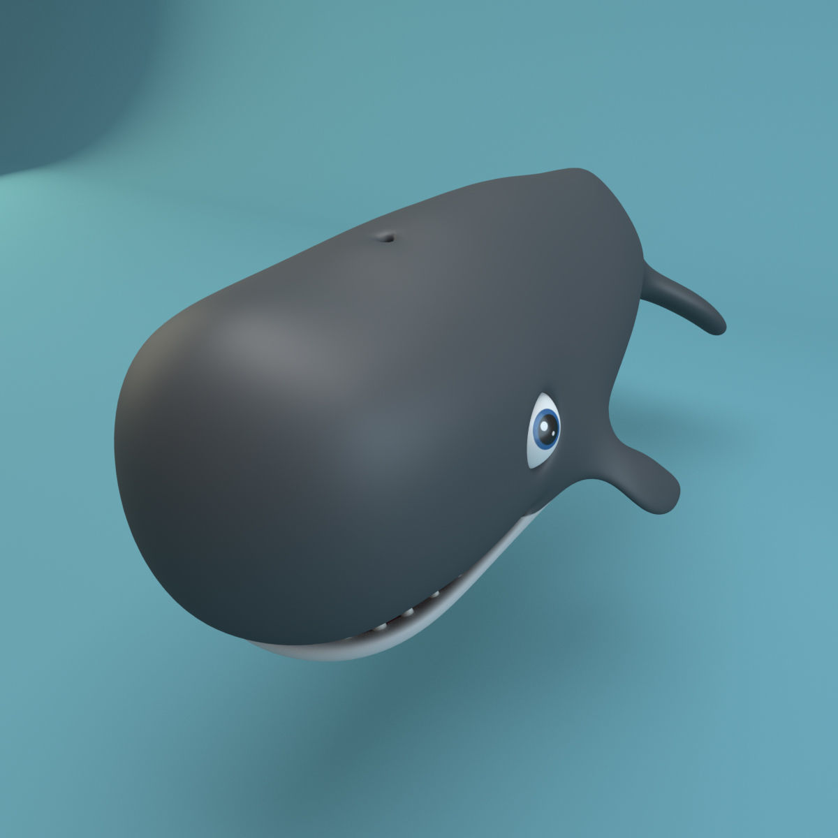 Cartoon Whale Low-poly 3D model_5