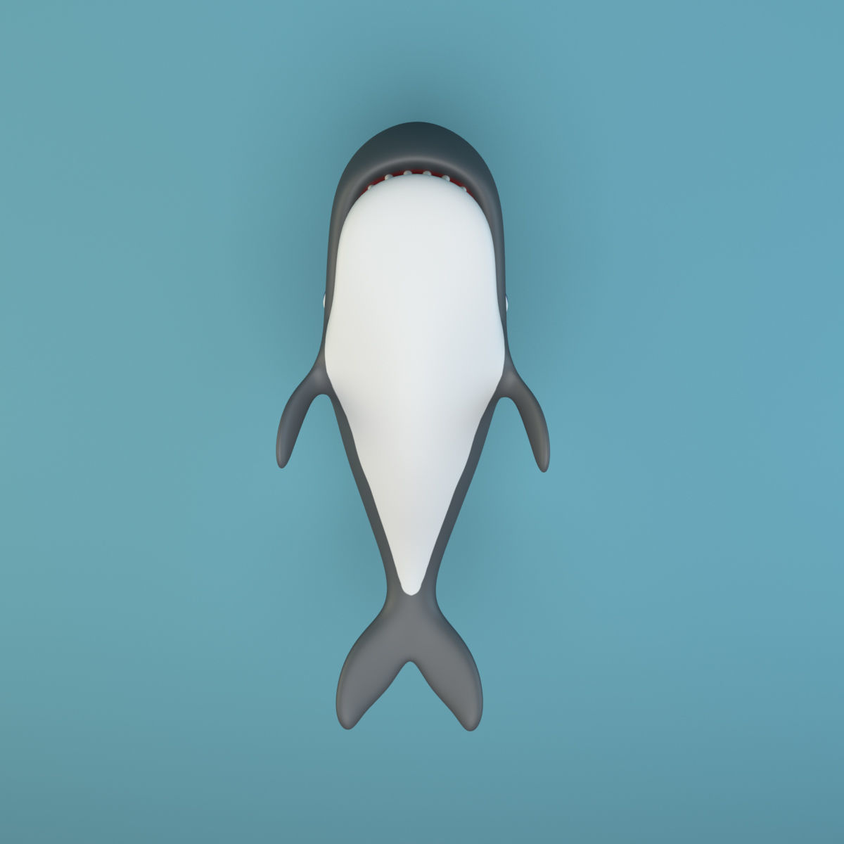 Cartoon Whale Low-poly 3D model_4