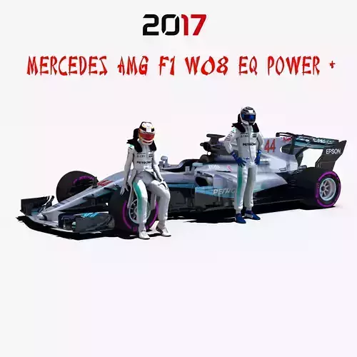 Mercedes AMG F1 W08 EQ Power Low-poly 3D model