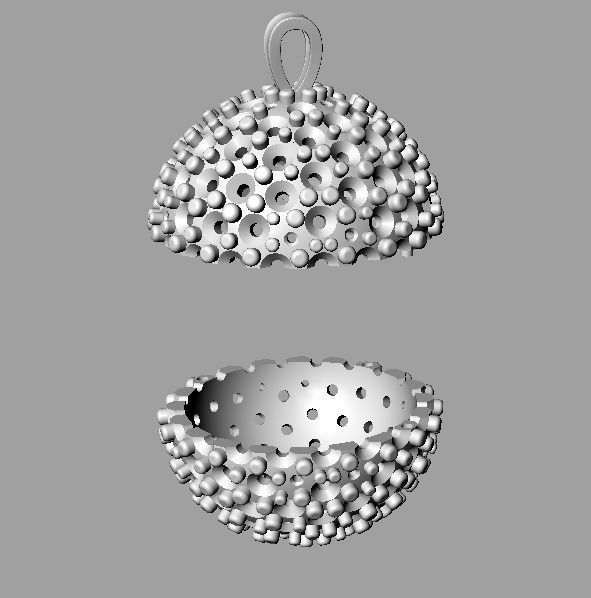 Diamond ball pendant 3D print model_3