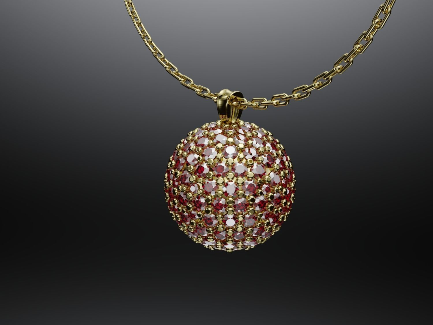 Diamond ball pendant 3D print model_2