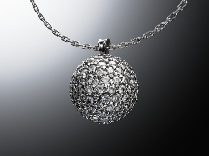 Diamond ball pendant