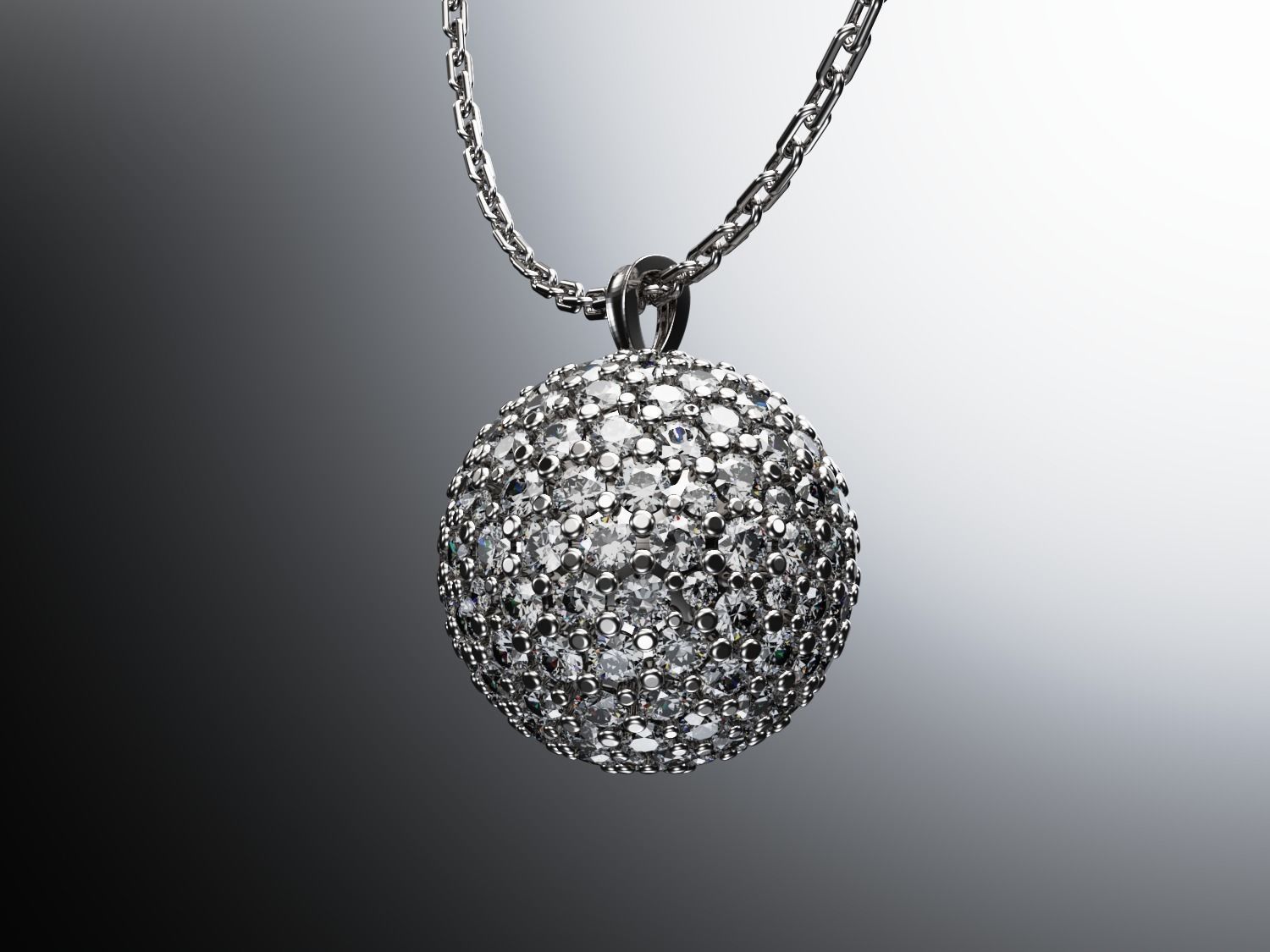 Diamond ball pendant 3D print model_1
