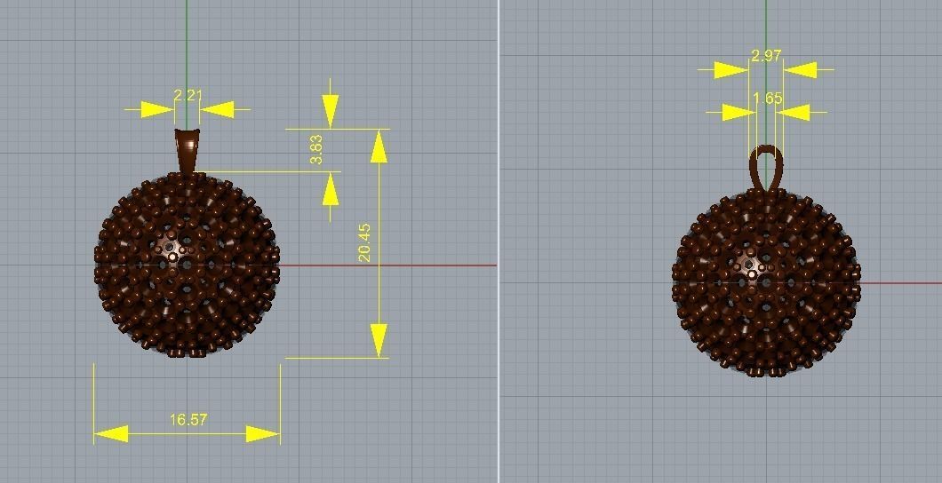 Diamond ball pendant 3D print model_4