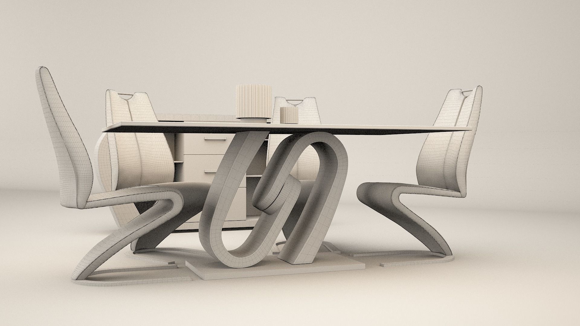 dining table new model render ready vray  3D model_1