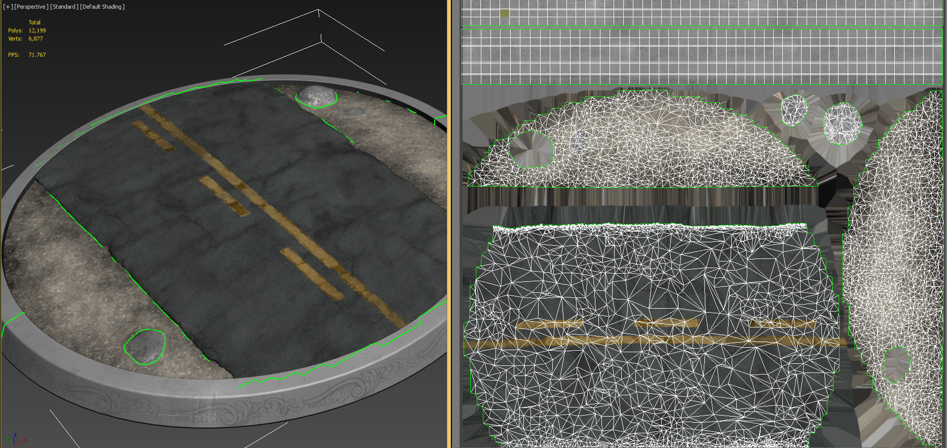 Base Steet Pedestal Low-poly 3D model_4