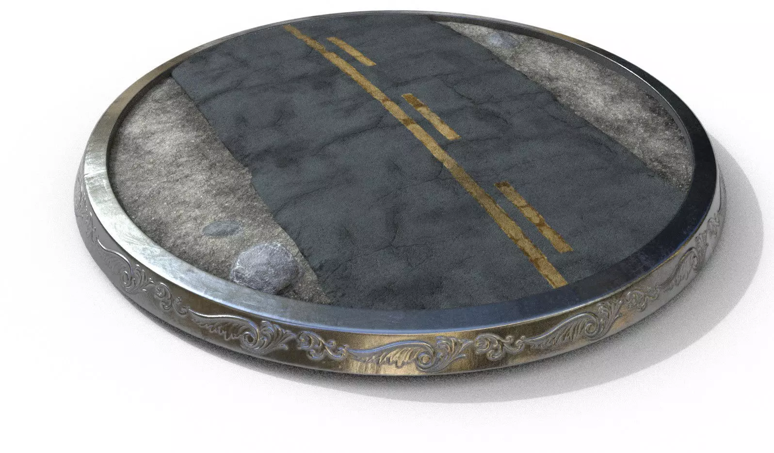 Base Steet Pedestal Low-poly 3D model_0