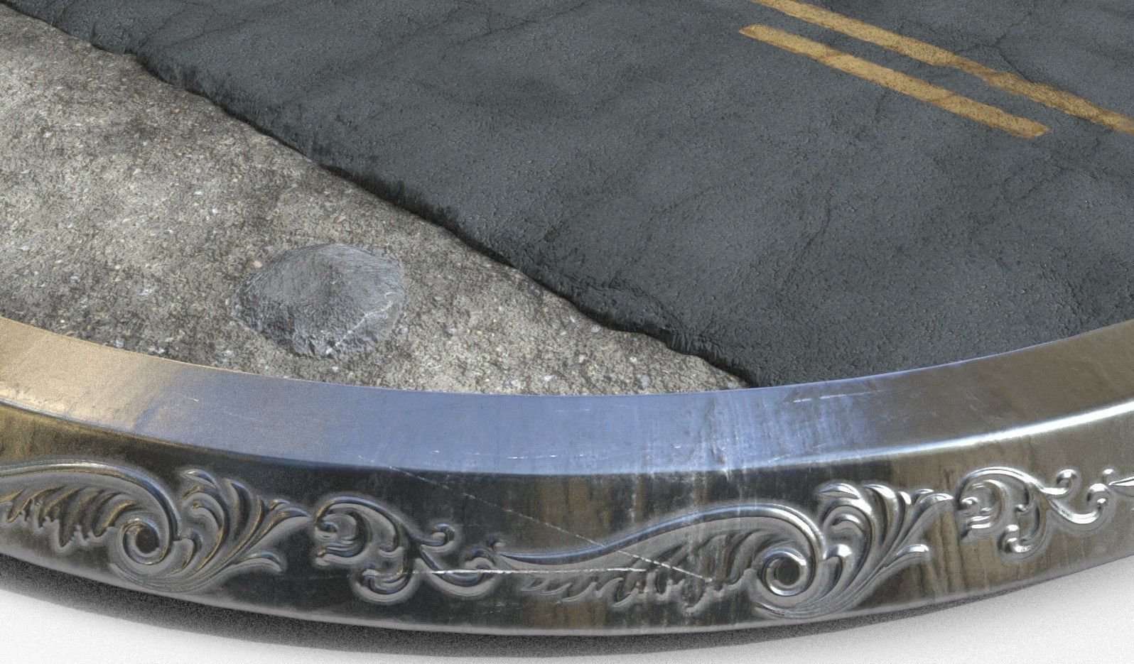 Base Steet Pedestal Low-poly 3D model_1