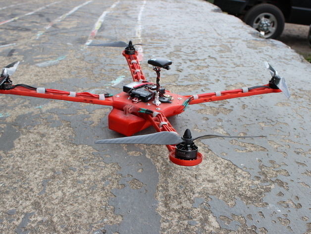 Delta Elite 3D Printable Quadcopter 3D print model_3