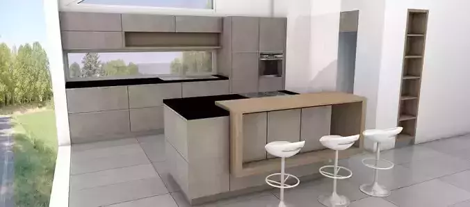 modern kitchen by damijan koprivc Low-poly 3D model