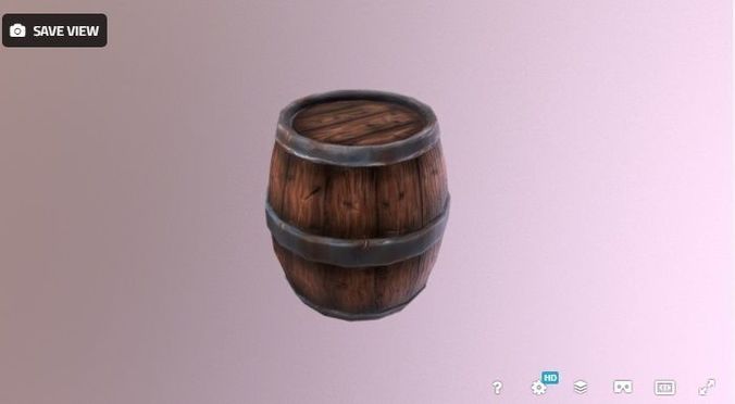 3D model Barrel low poly for games handpainted VR / AR / low-poly ...
