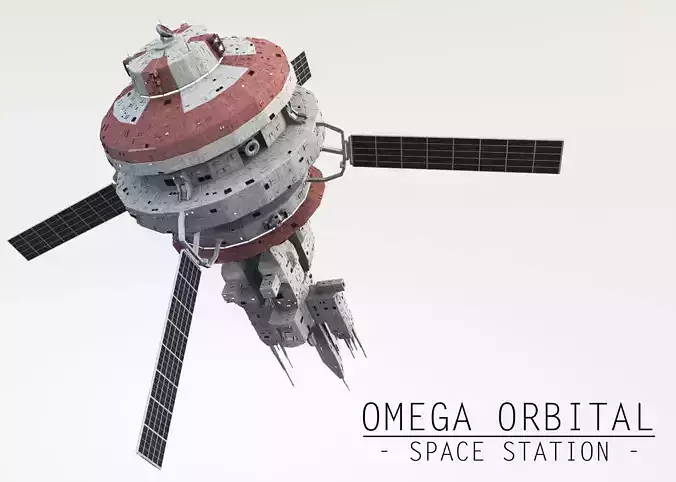 Omega Oribital - Space Station Low-poly 3D model