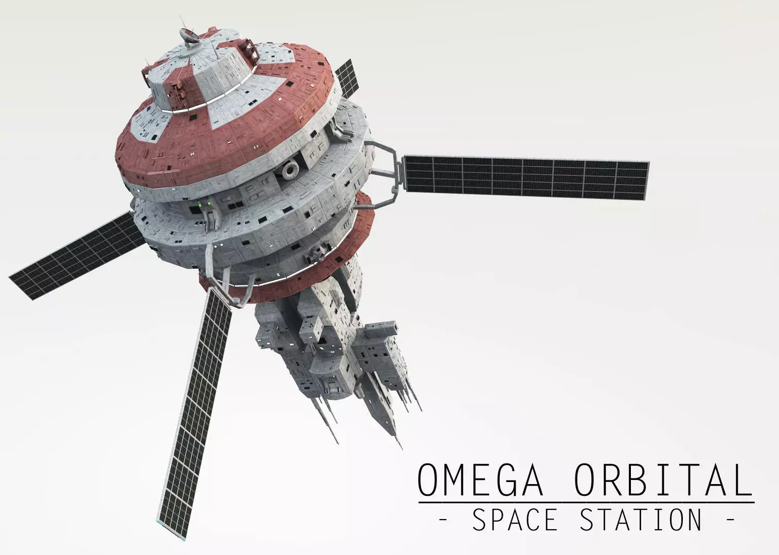 Omega Oribital - Space Station Low-poly 3D model_0