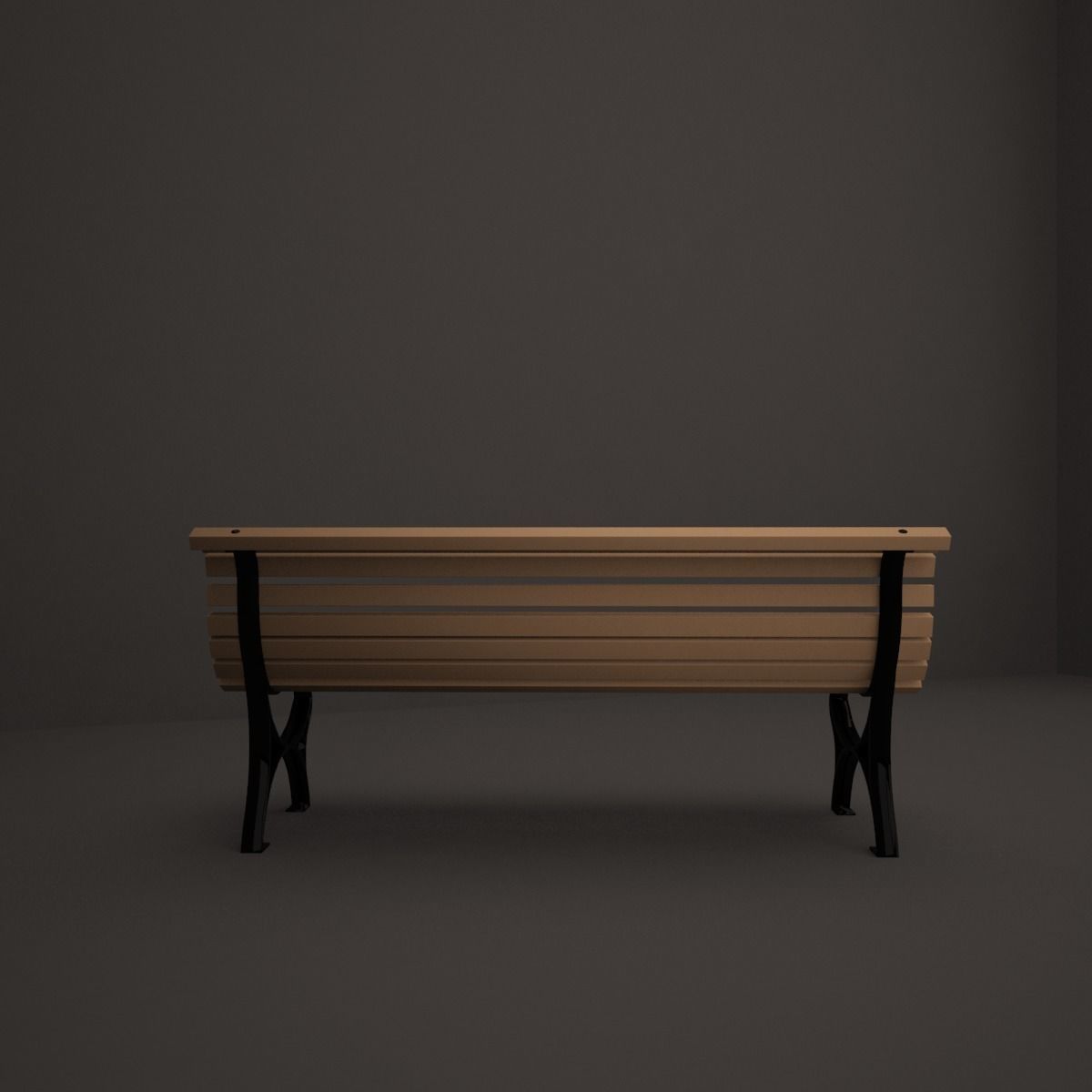 bench park 3D model_3
