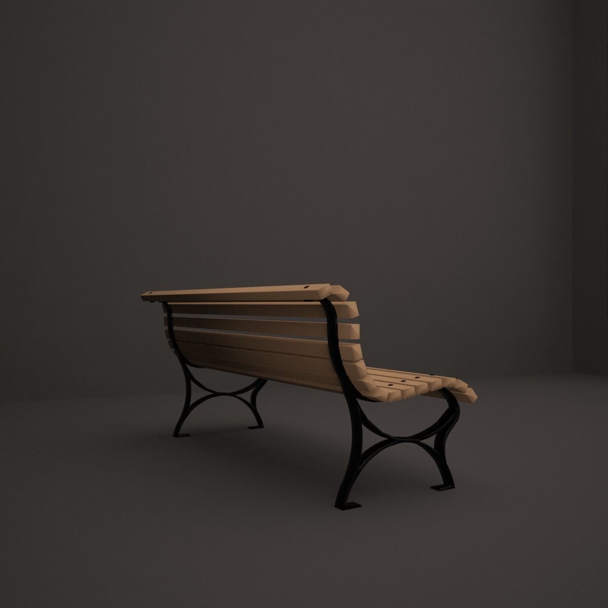 bench park 3D model_2