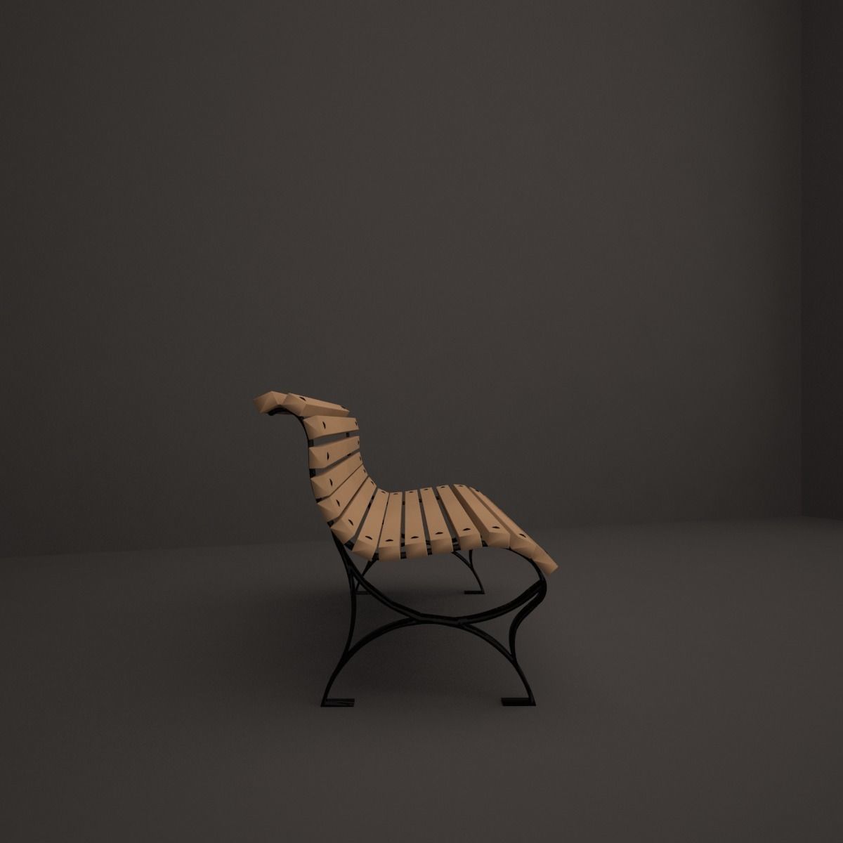 bench park 3D model_1