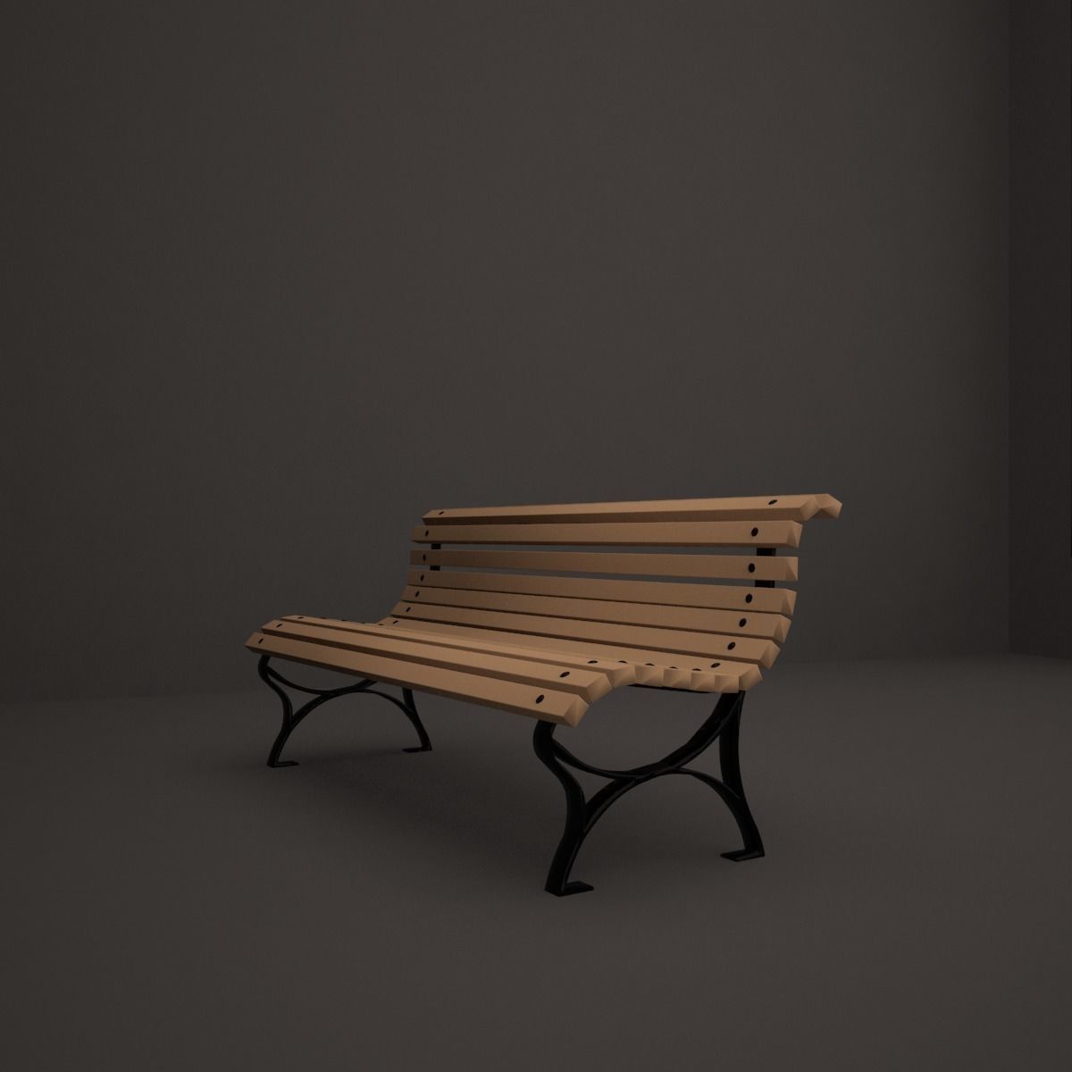 bench park 3D model_5