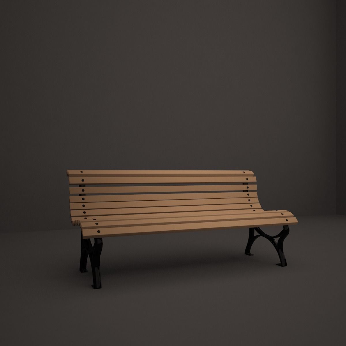 bench park 3D model_6