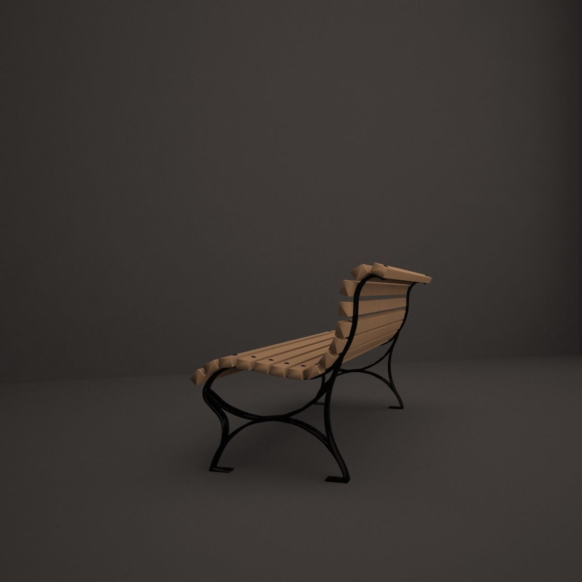 bench park 3D model_4