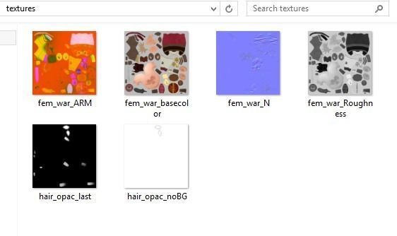 Game Ready Female Battler Low-poly 3D model_12