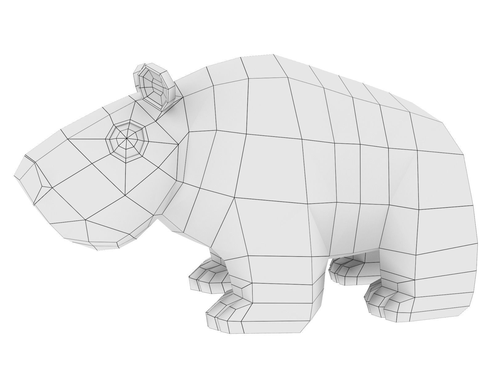 panda bear Low-poly 3D model_8