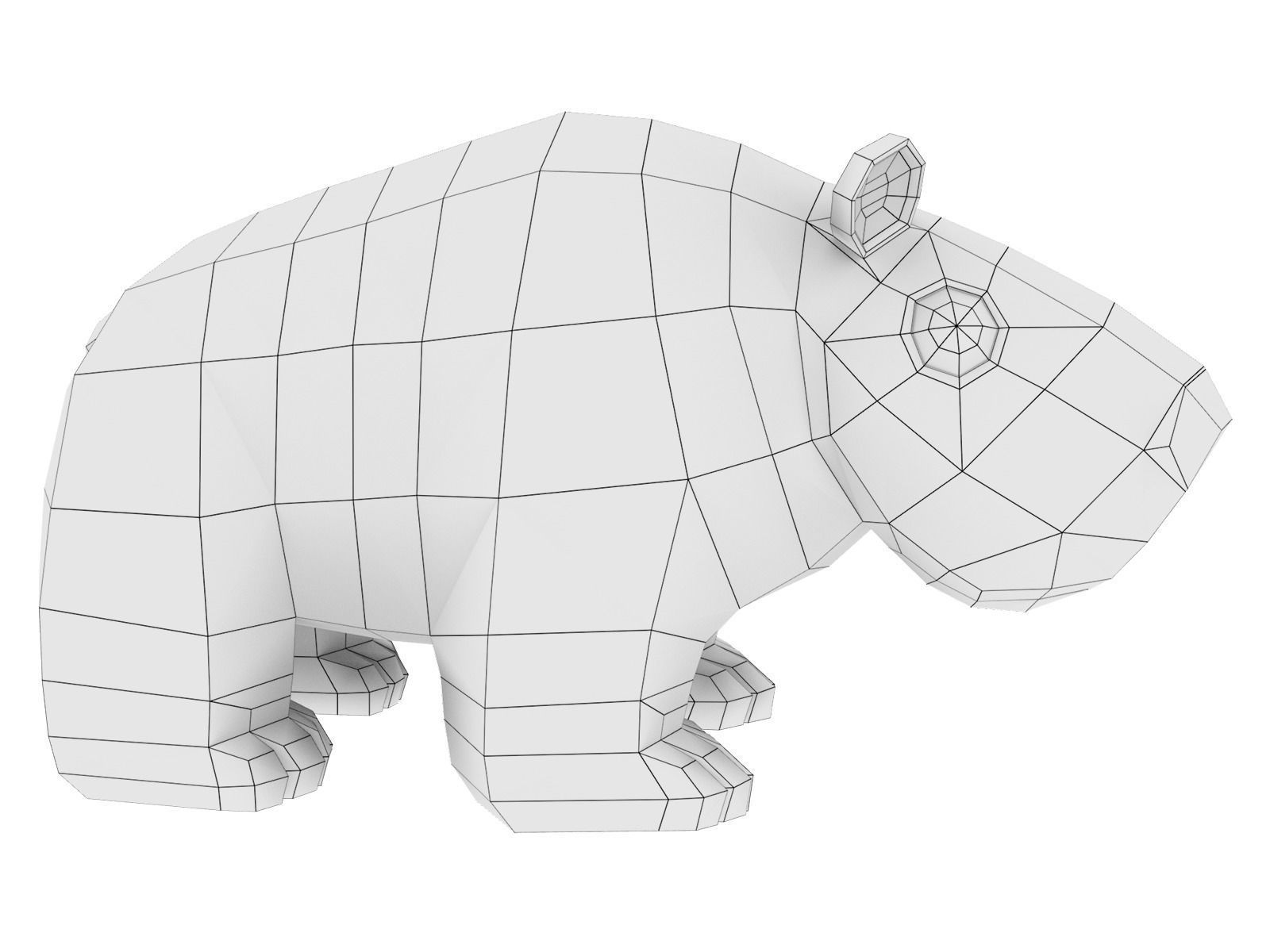 panda bear Low-poly 3D model_6