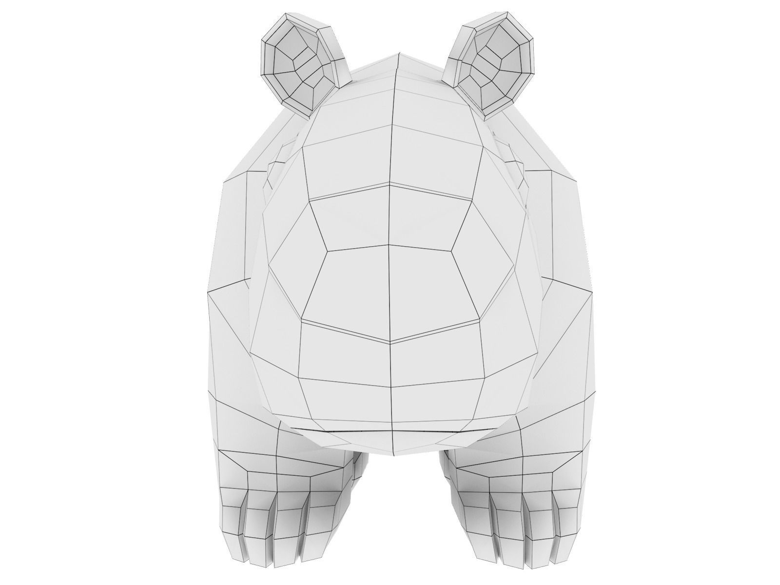 panda bear Low-poly 3D model_7